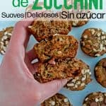muffins de zucchini cortados por la mitad