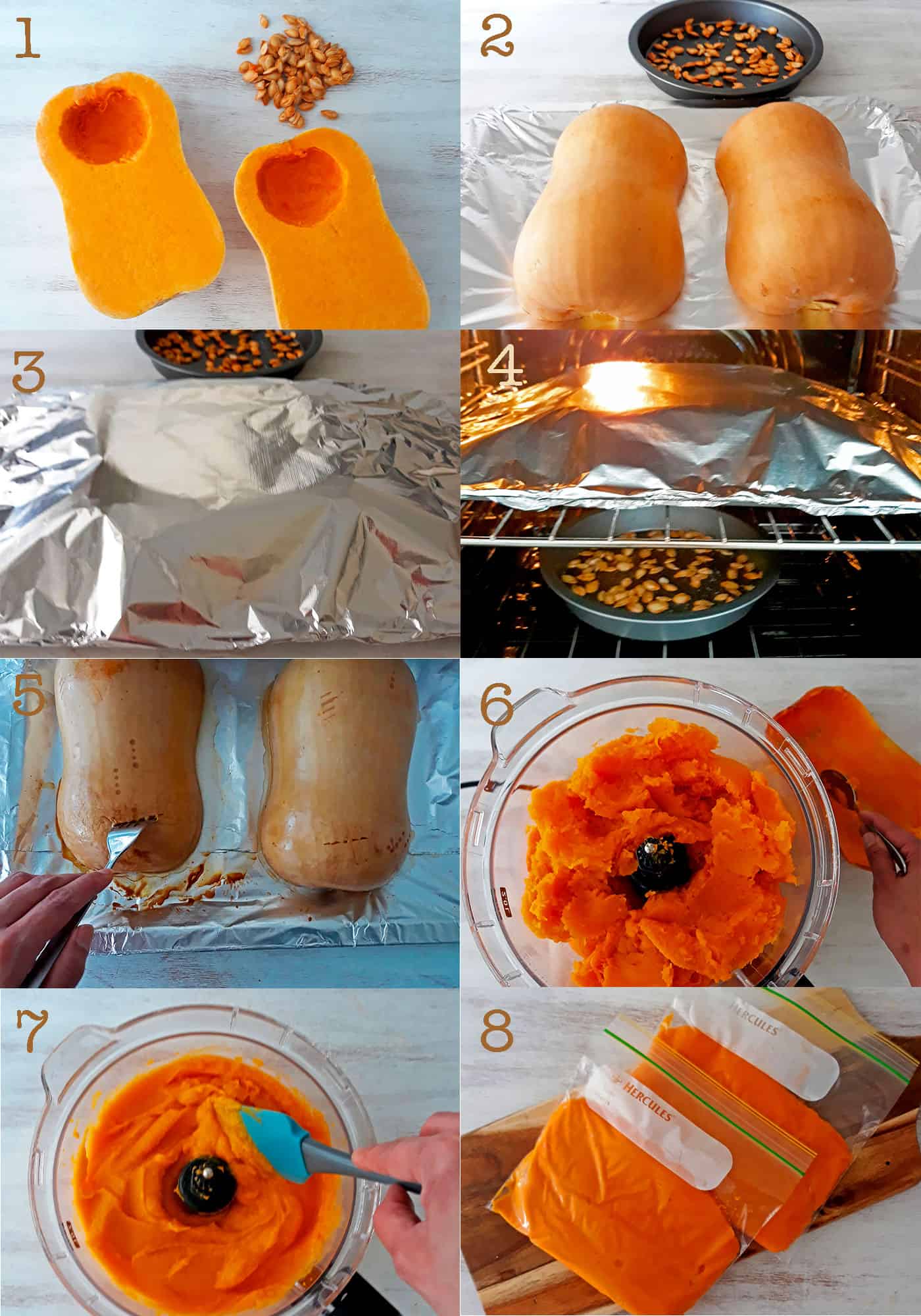 como hacer puré de calabaza en el horno paso a paso