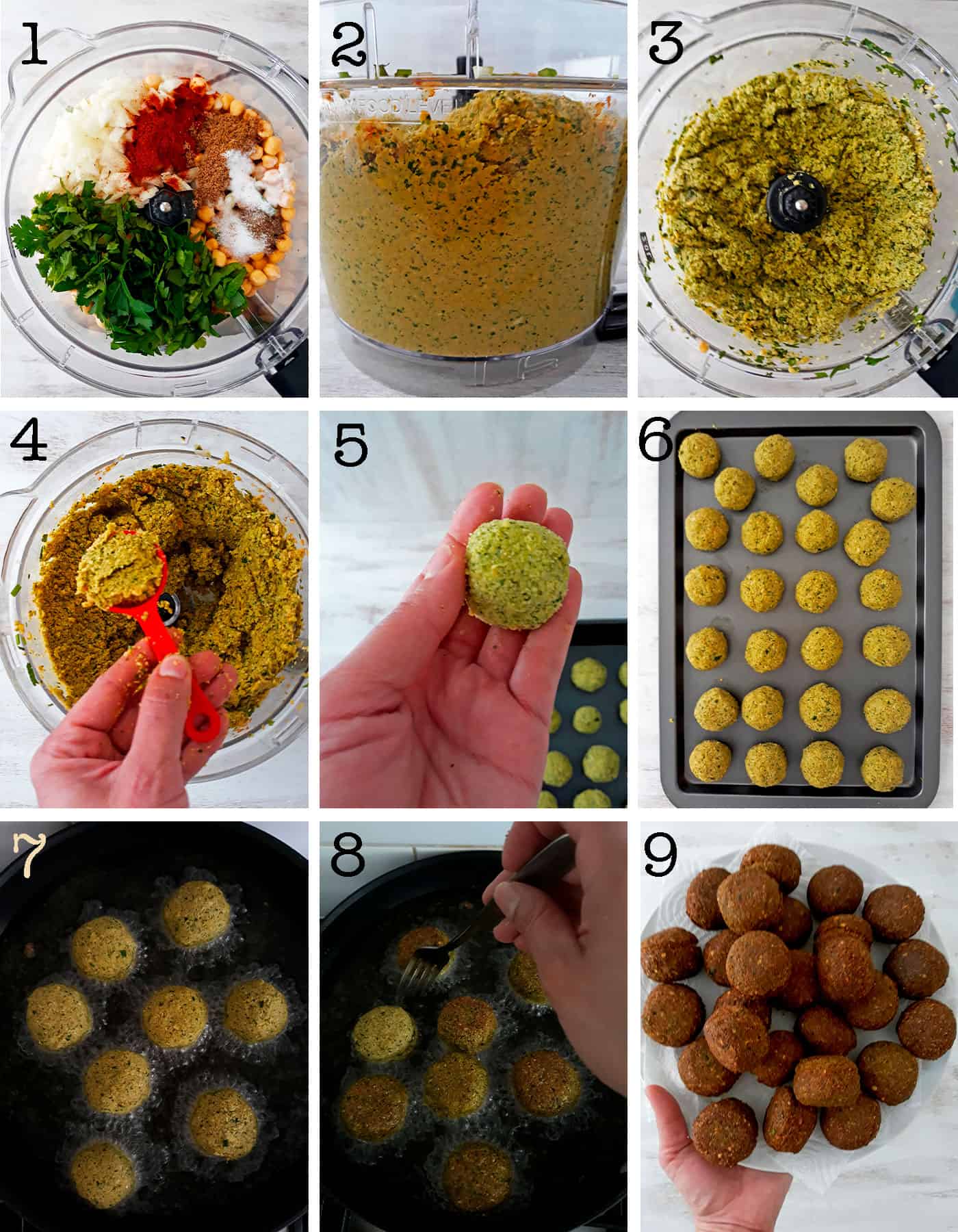 paso a paso para preparar falafels o croquetas de garbanzos