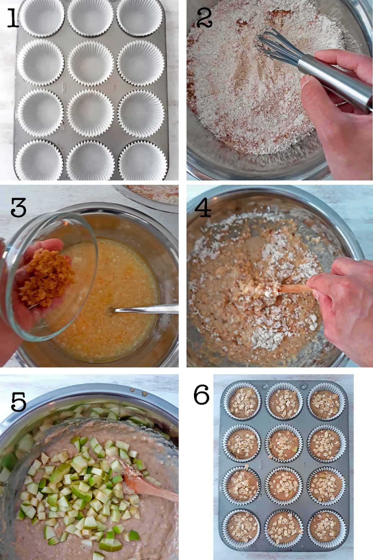 como preparar muffins de manzana paso a paso