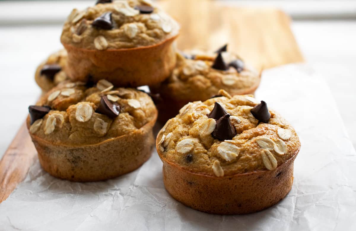 muffins de banana sin Azúcar sobre una mesa