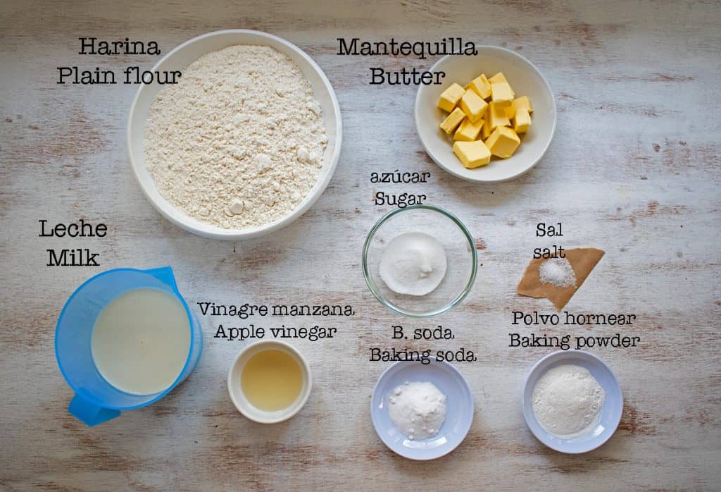 ingredientes para preparar scones clásicos 