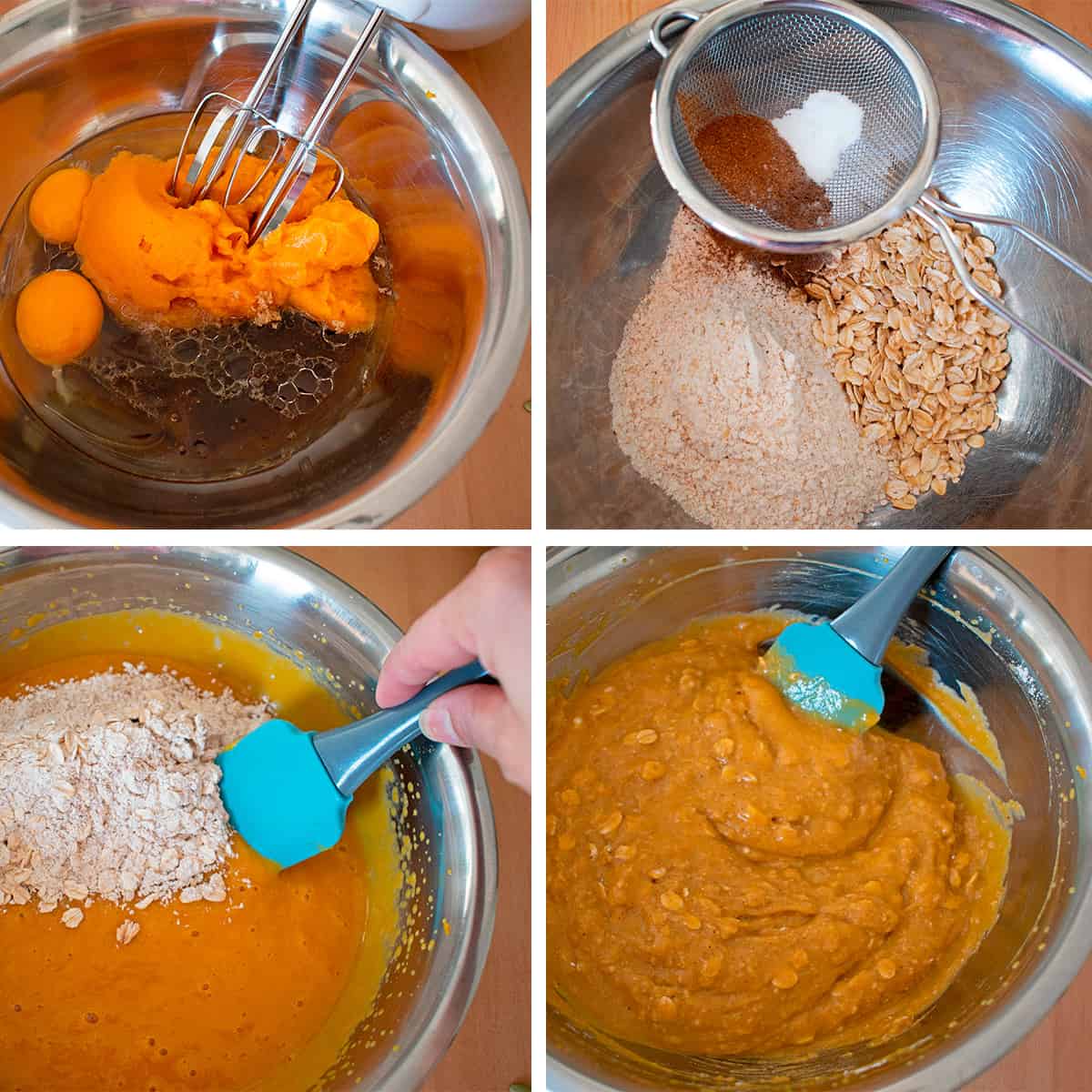 receta paso a paso para preparar muffins de calabaza y avena