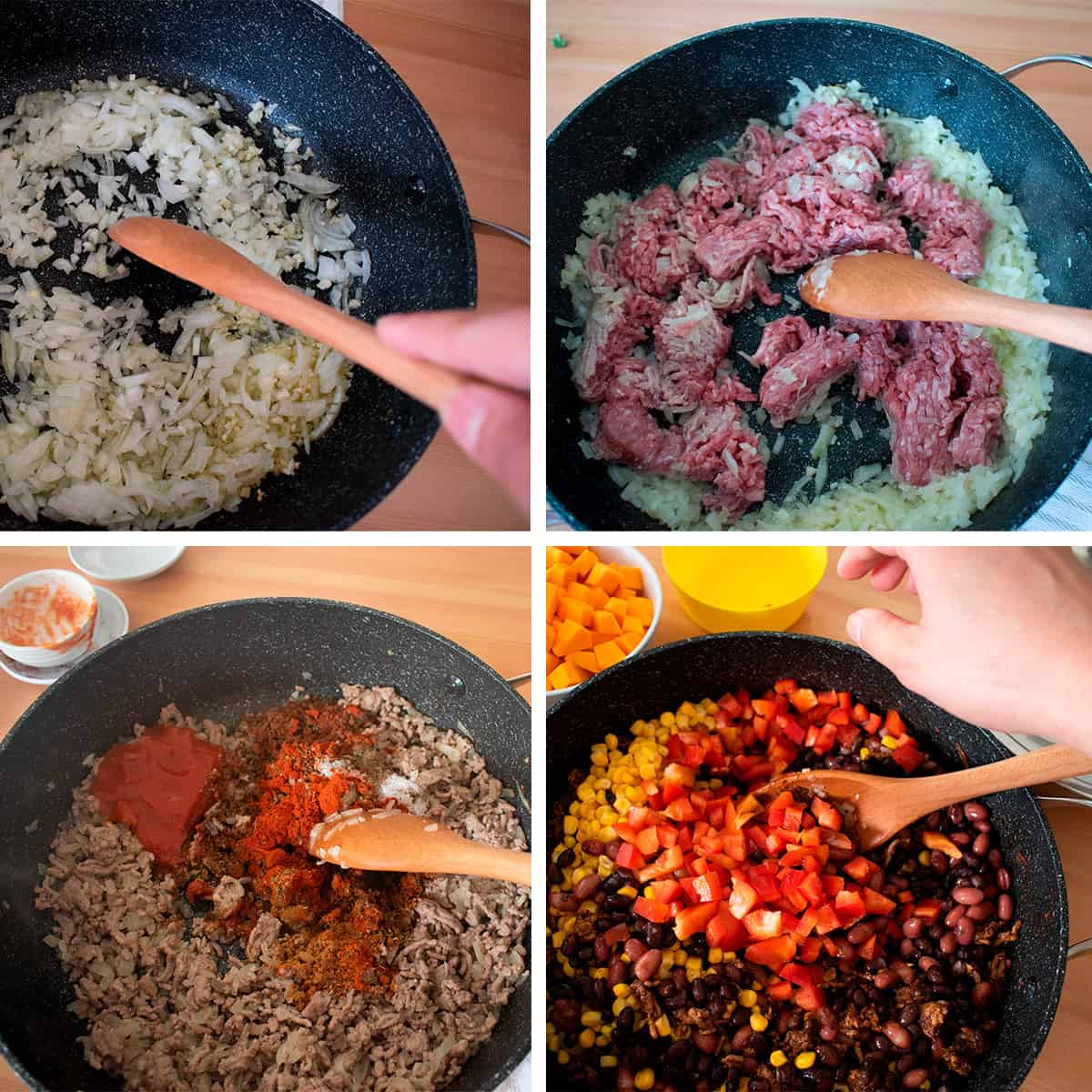 receta paso a paso para preparar chili con carne.