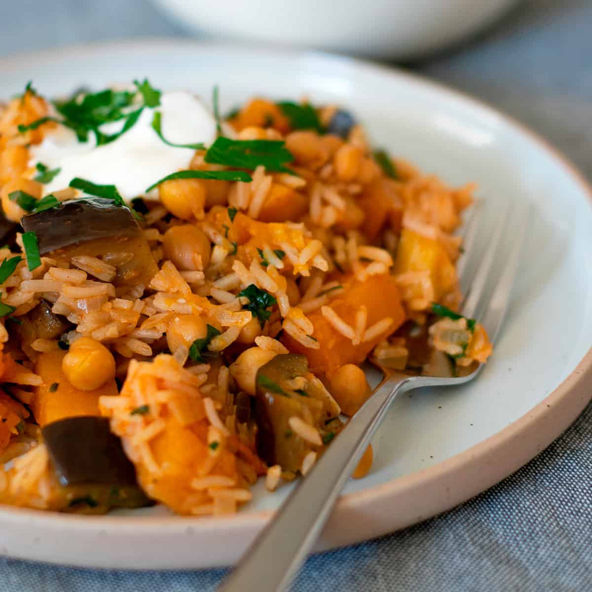 Arroz con garbanzos y verduras