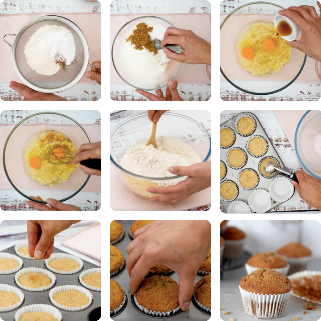 Muffins de plátano súper esponjosos Natta home taste