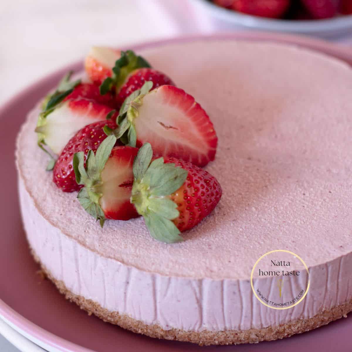 Cheesecake vegano de fresa