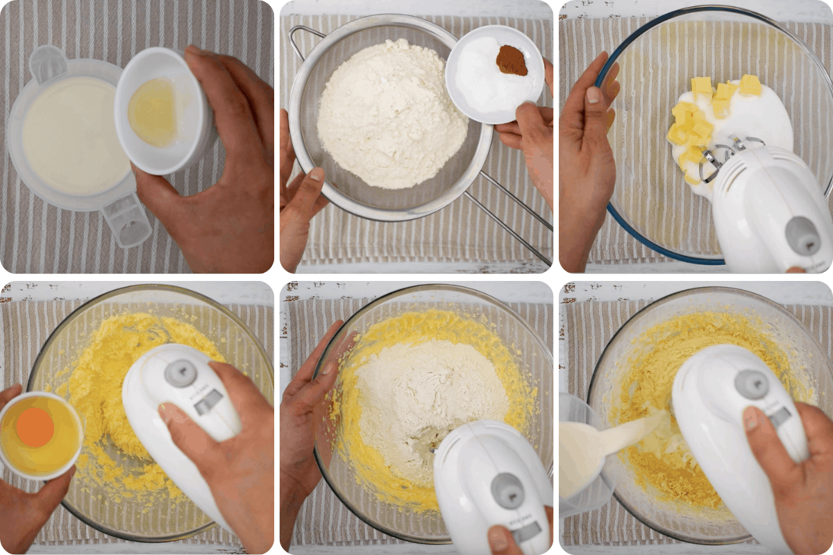 Preparación paso a paso de pastel de manzana verde