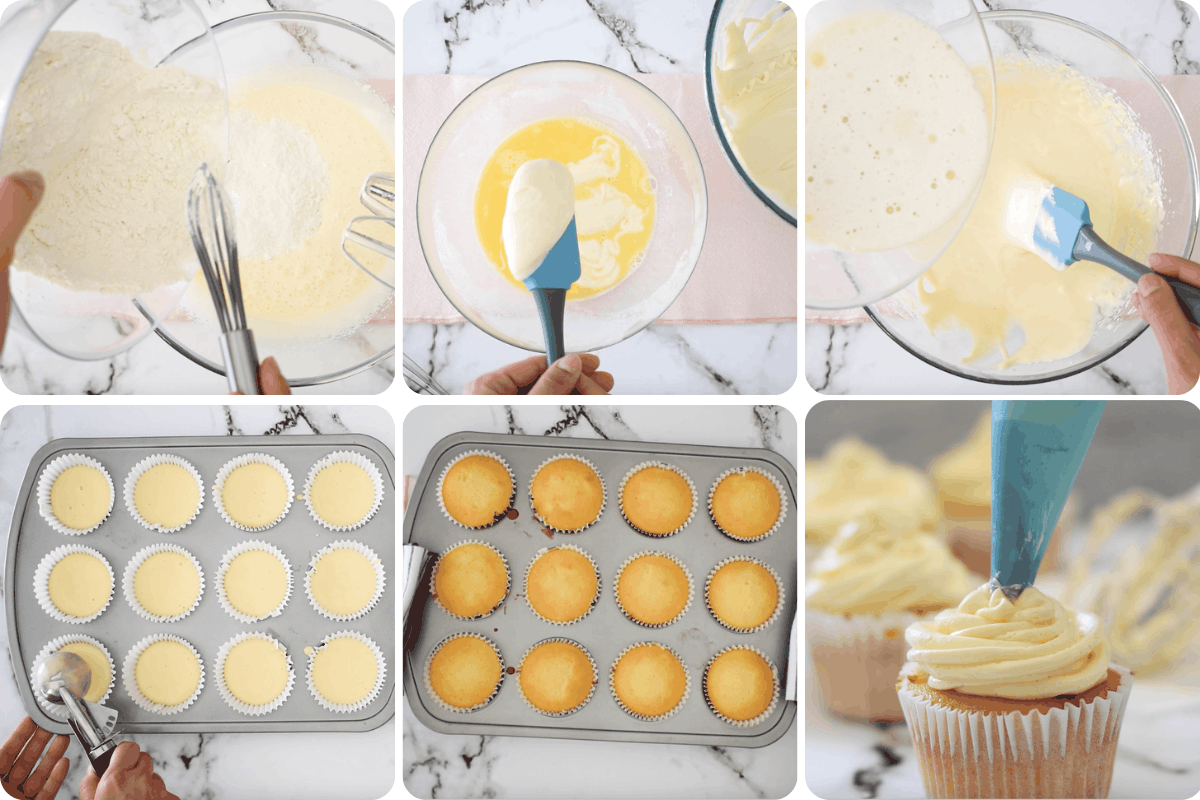 receta paso a paso de cupcakes de vainilla caseros