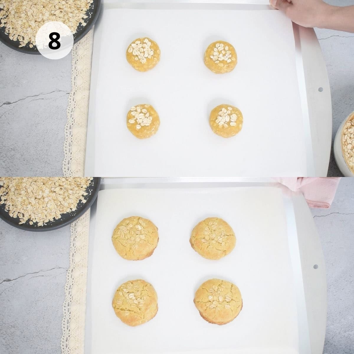 galletas de avena en bandeja para hornear 