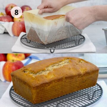 Torta de manzana en rejilla 