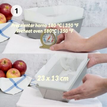molde rectangular y termometro para horno