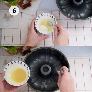 molde bundt engrasado con aceite y harina.