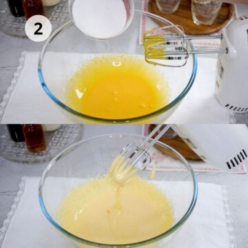 mezcla cremosa de yemas y azúcar