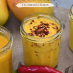 Pin de receta de vinagreta de mango casera con tres versiones fáciles: sin aceite, con chili y cremosa con yogur griego.